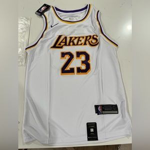 LEBRON JAMES white lakers jersey size large. Mitchell and Ness Hardwood Classics